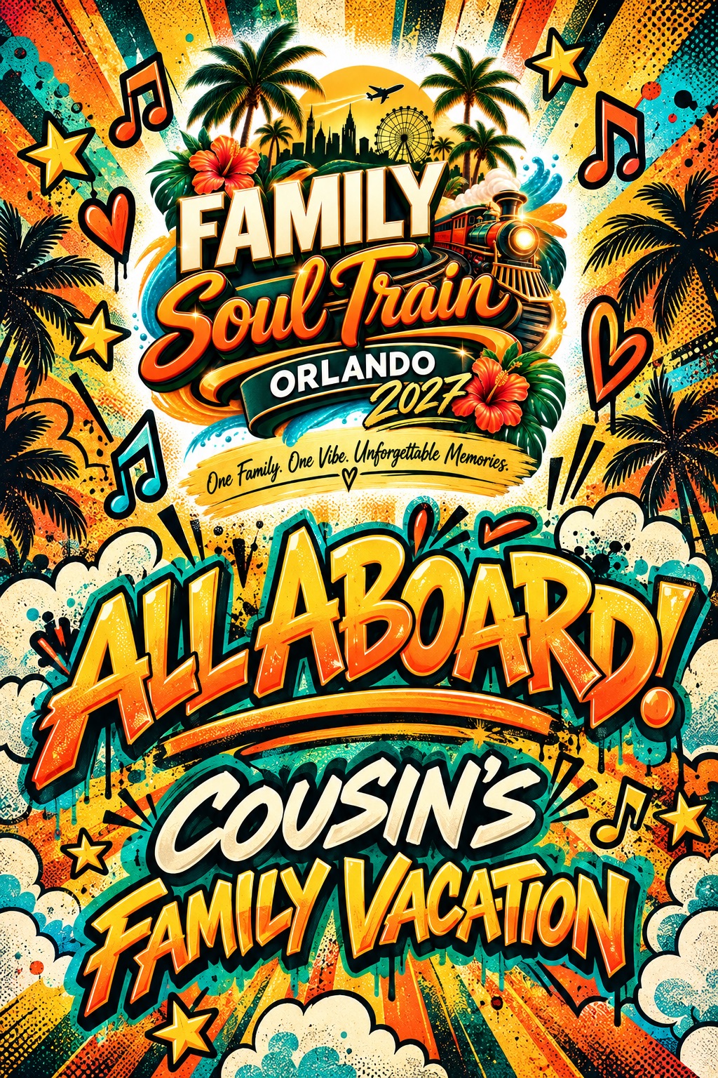 Cousins Family Vacation Orlando 2027 launch flyer